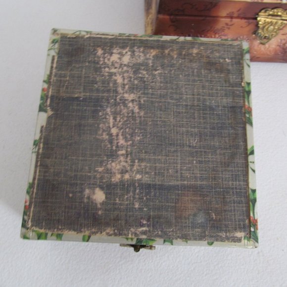 Victorian Celluloid Jewelry Box Silk Lined Vanity Box Jewelry Box White Birch - Picture 10 of 10